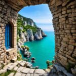 window-stone-structure-with-ocean-background